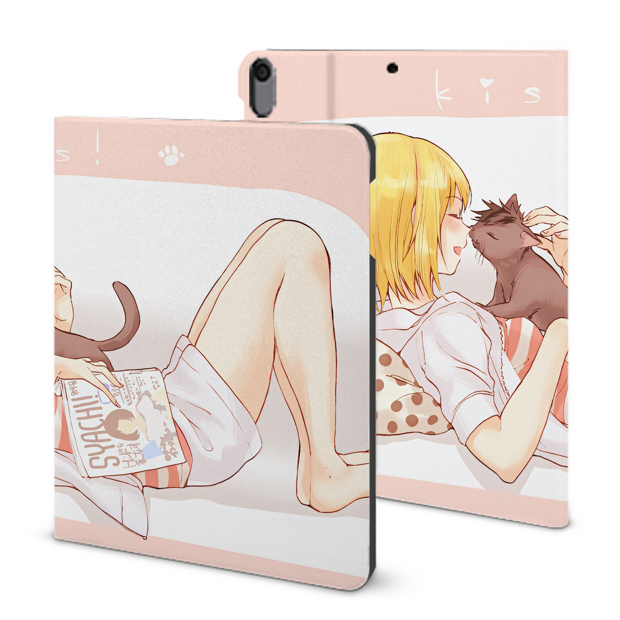 （画像用） ハイキュー!! Haikyu!! IPad ケース ブック型 PUレザー TPU 耐衝撃 軽量 薄型 ペン収納なし 全面保護 IPad 各モデル対応